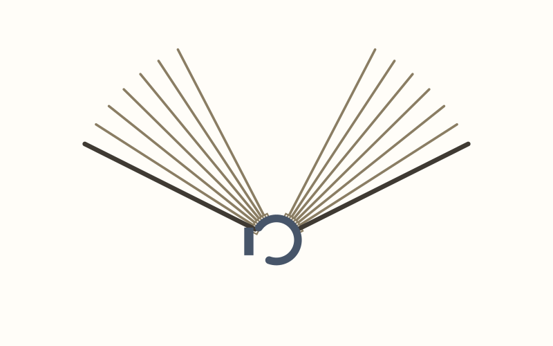 Comb binding: Pages turning — leaves rotate around the comb, stepping up slightly against neighboring pages