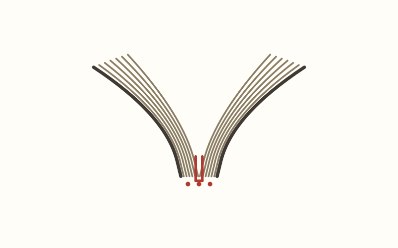 Japanese stab binding: Pages restricted — leaves pivot only as far as the sewn margin line allows